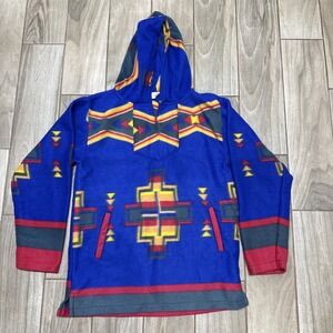 El Paso Saddle Blanket Co Hoodie Jacket Size Medium Aztec Tribal Fleece Western‎